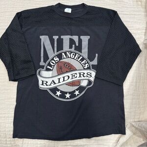🏈 Vintage 80s/90s Los Angeles Raiders Mesh Sleeve Jersey Tee – Jostens – Size L